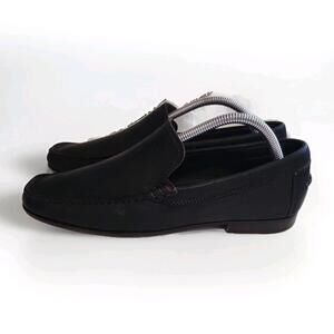 Donald J. Pliner Men Black Leather SlipOn Shoes Loafers Sz9